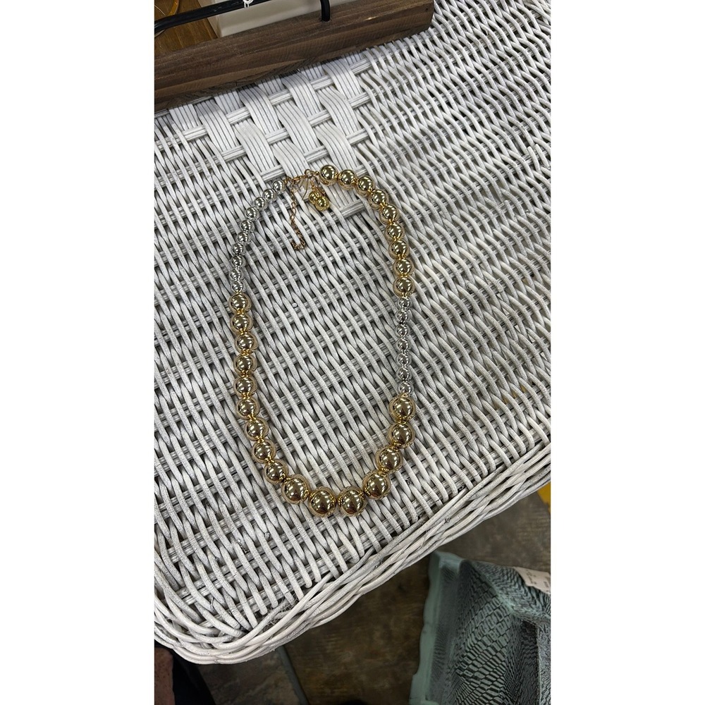 #12. Chunky Two-tone mixed Metal Necklace & Earrings